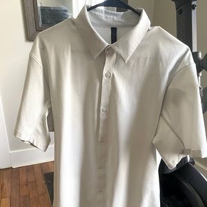 White Lululemon Short Sleeve Button Down Shirt XL